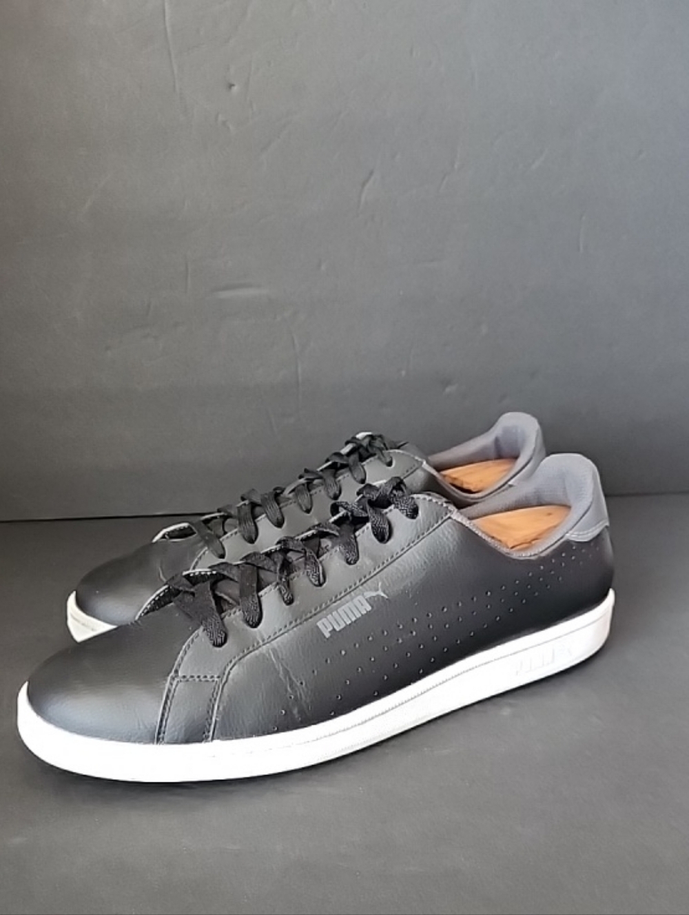 Puma Smash Classic Men's Black Perforated Sneakers Size 13
